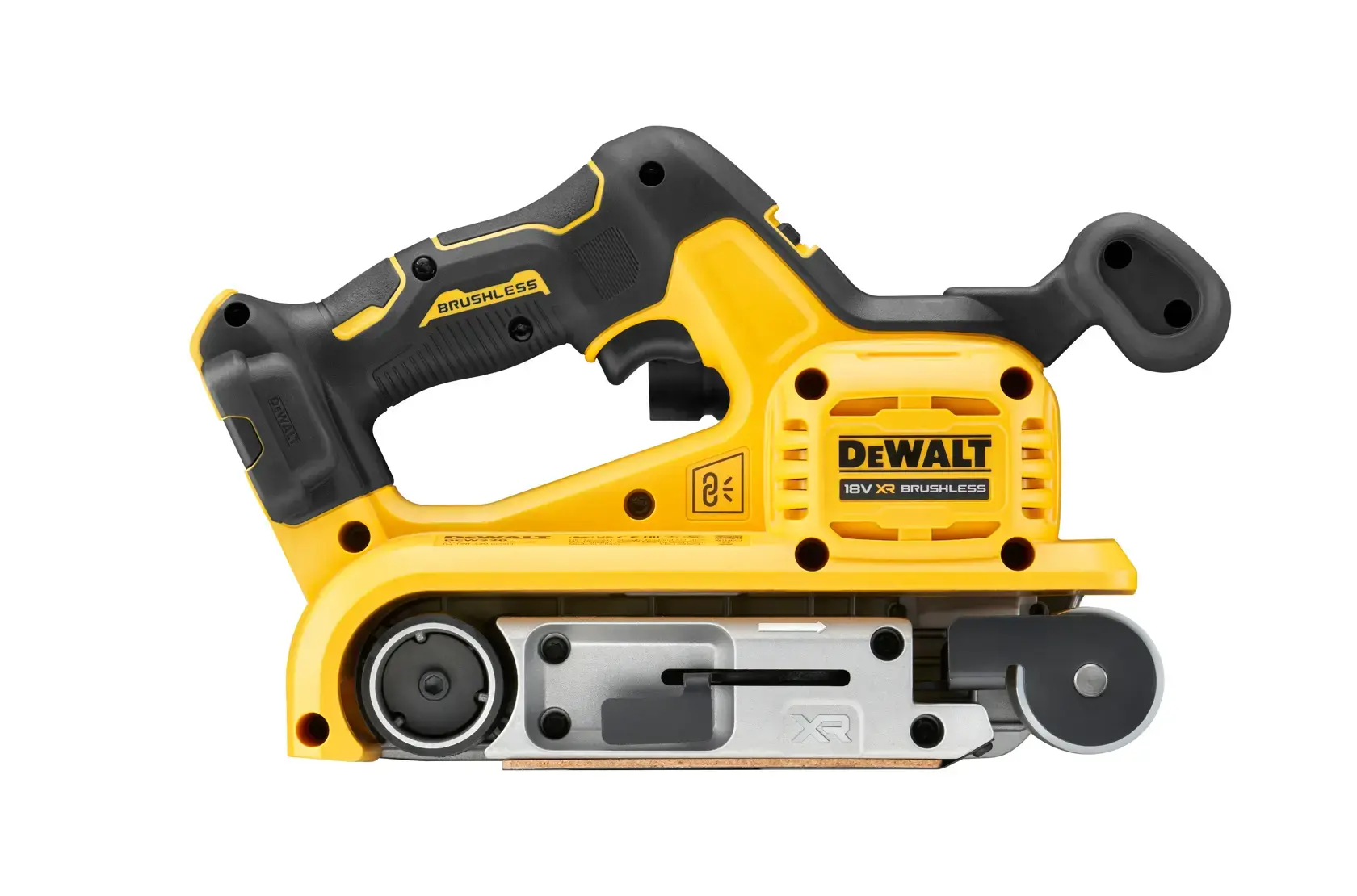 DeWalt DCW220 sladdlös bandslip i 18V XR-serien med 75x533 mm slipband