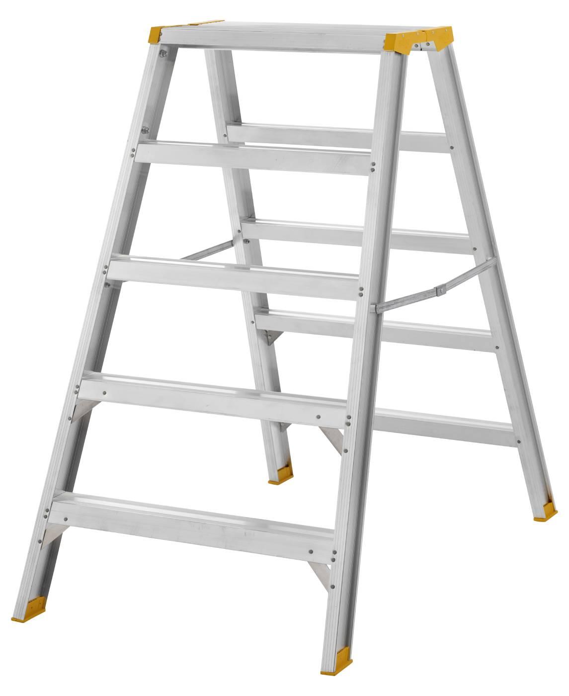 Dubbelsidig arbetsbock i aluminium från W.steps Ladders med stor topplattform