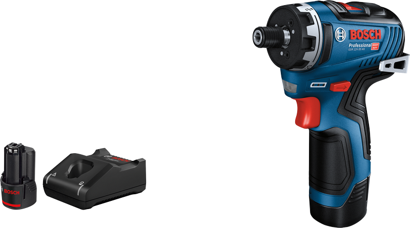 Bosch Professional GSR 12V-35 HX skruvdragare med två batterier och laddare