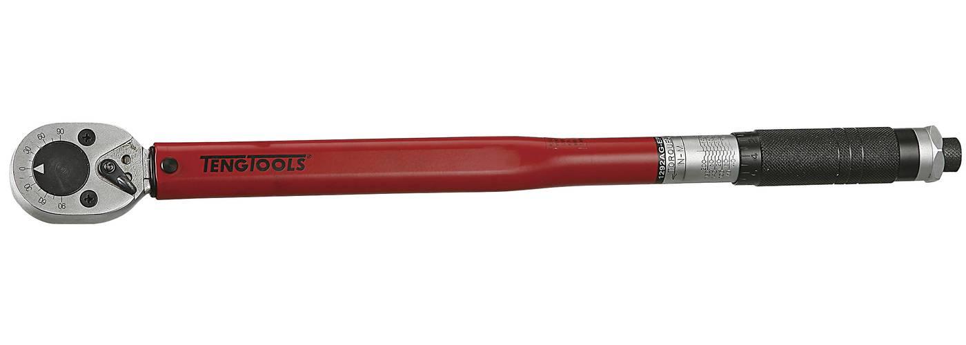 Teng Tools klickmomentnyckel 1292AG-EP med rött skaft och 1/2-tums spärrhuvud