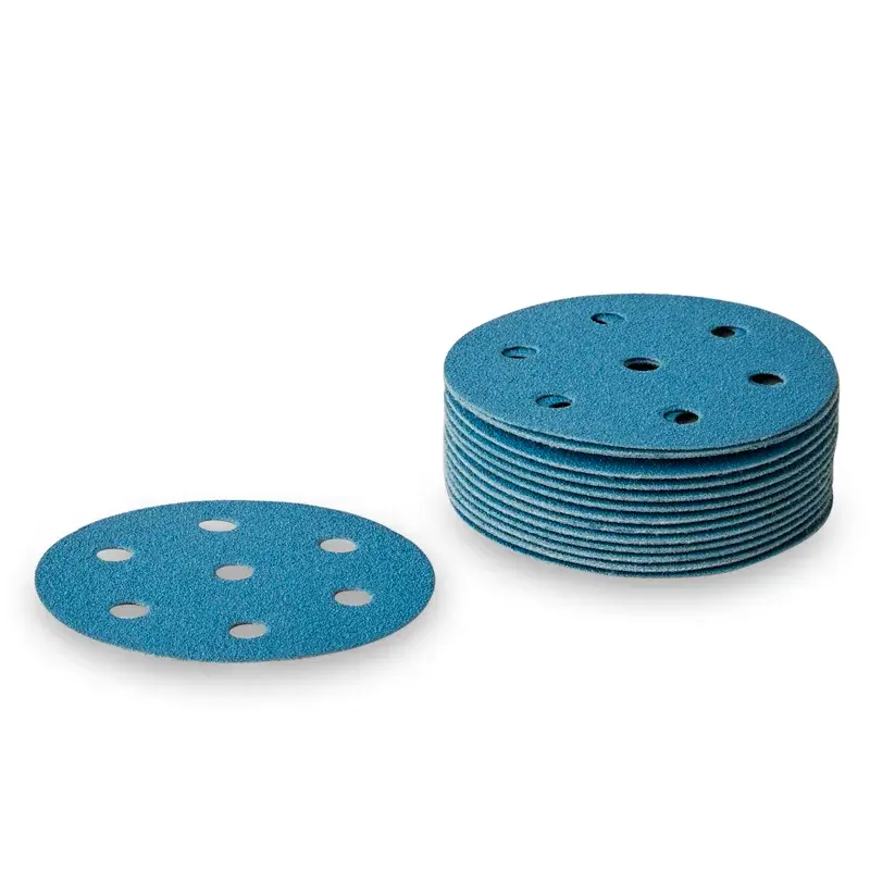 Ø90mm sliprondell med kardborre 6+1 hål till Festool Rotex Korn P400