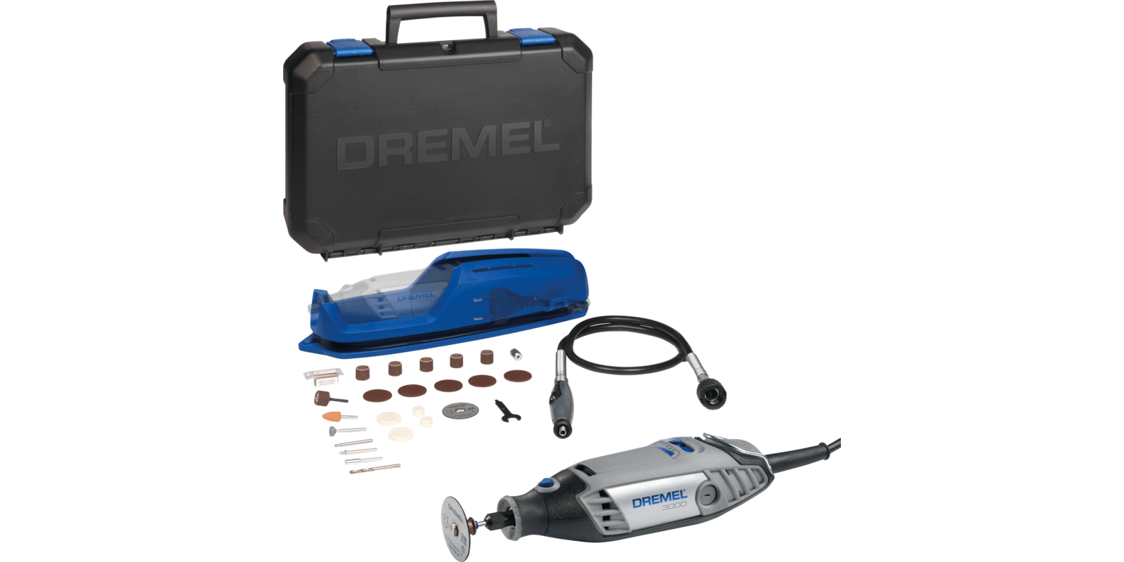 Dremel 3000 roterande multiverktyg med böjlig axel, 25 tillbehör och väska