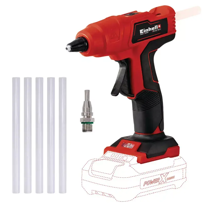 Einhell TE-CG 18 Li sladdlös limpistol med 11 mm limstänger och plattmunstycke